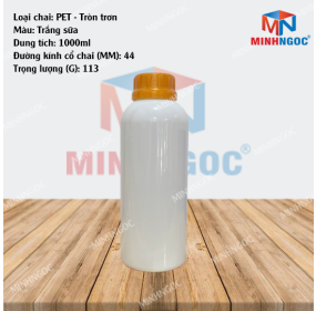 CHAI NHỰA PET TRÒN TRƠN 1000ML