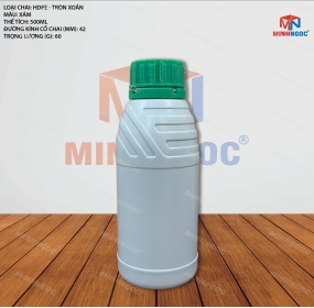 CHAI NHỰA HDPE TRÒN XOẮN 500ML