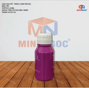 CHAI NHỰA PET TRÒN 3 CÁNH 250ML