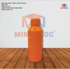 CHAI NHỰA HDPE TRÒN 3 CÁNH CAM 1000ML
