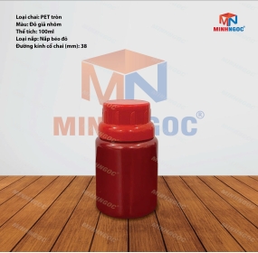 CHAI NHỰA PET TRÒN TRƠN 100ML