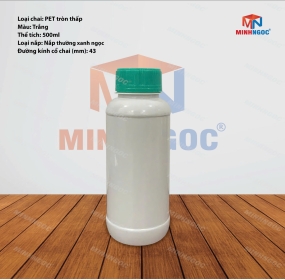 CHAI NHỰA PET TRÒN THẤP 500ML