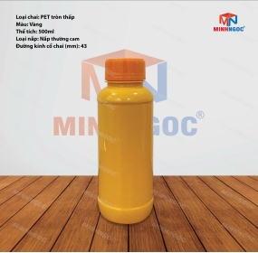 CHAI NHỰA PET TRÒN THẤP 500ML