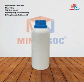 CHAI NHỰA PET TRON TRƠN 500ML 