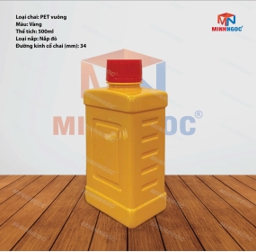 CHAI NHỰA PET VUÔNG VUÔNG 500ML