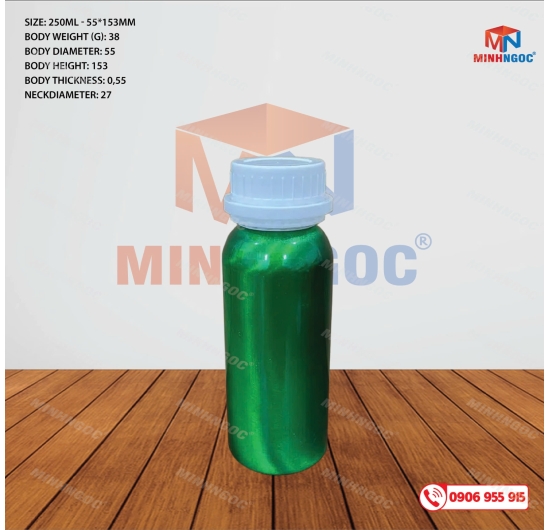 CHAI NHÔM 250ML MIDDLE CAP