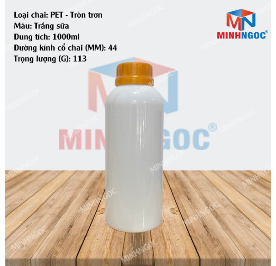 CHAI NHỰA PET TRÒN TRƠN 1000ML