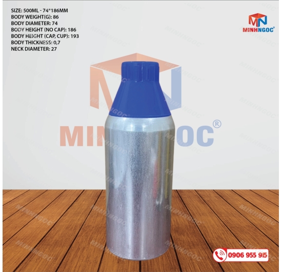 CHAI NHÔM 500ML