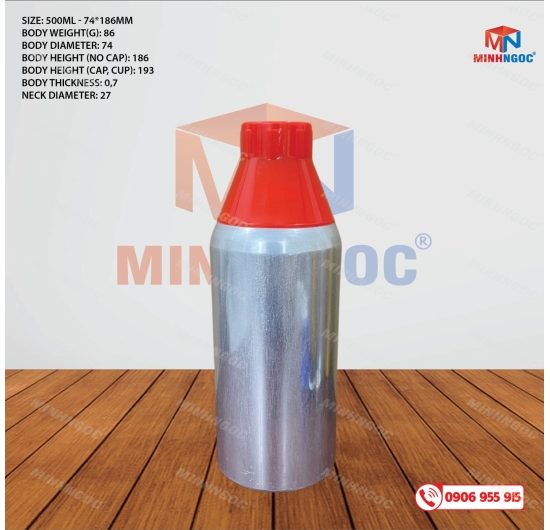 CHAI NHÔM 500ML