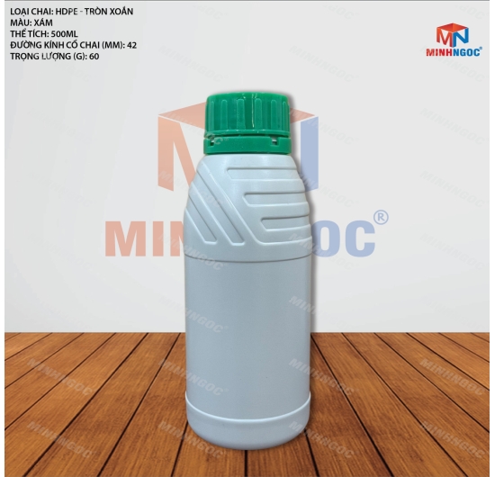 CHAI NHỰA HDPE TRÒN XOẮN 500ML