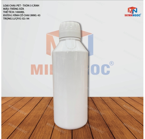 CHAI NHỰA PET TRONG 3 CÁNH 1000ML