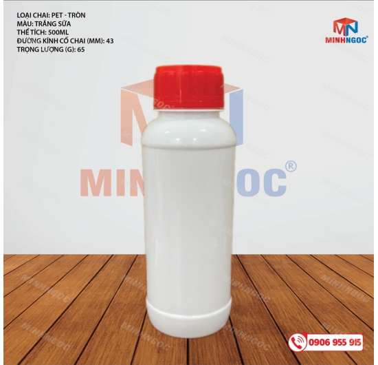 CHAI NHỰA PET TRÒN TRƠN 500ML
