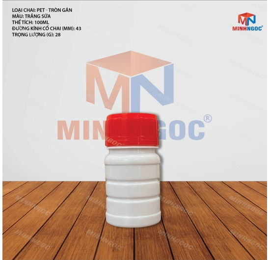 CHAI NHỰA PET TRÒN GÂN 100ML