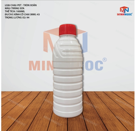 CHAI NHỰA PET TRÒN XOẮN 1000ML