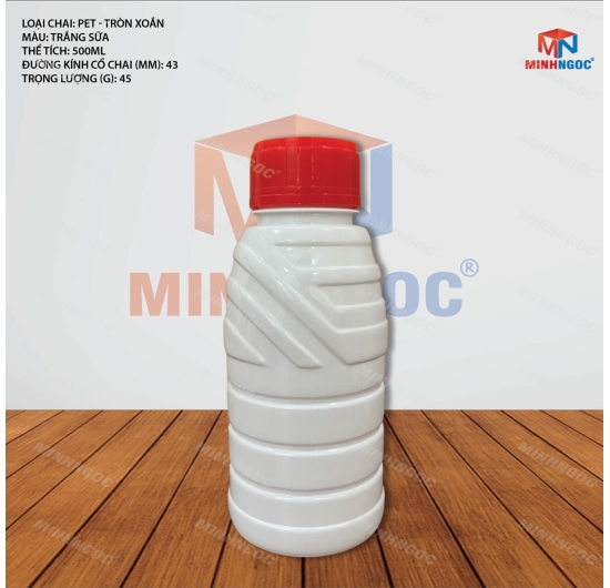 CHAI NHỰA PET TRÒN XOẮN 500ML