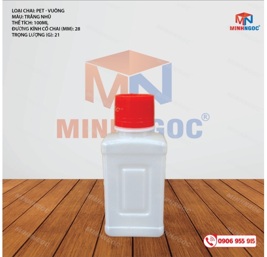 CHAI NHỰA PET VUÔNG 100ML