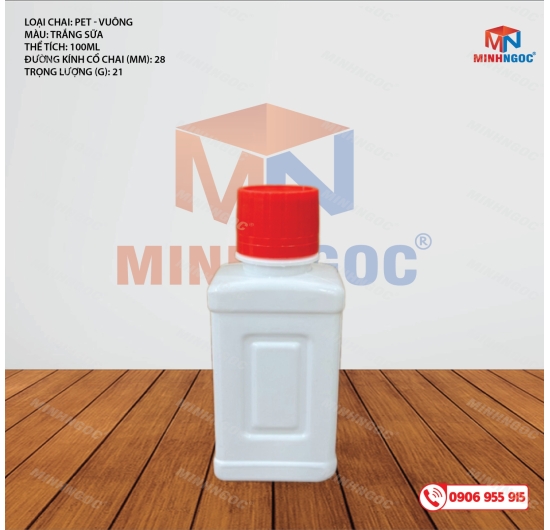 CHAI NHỰA PET VUÔNG 100ML