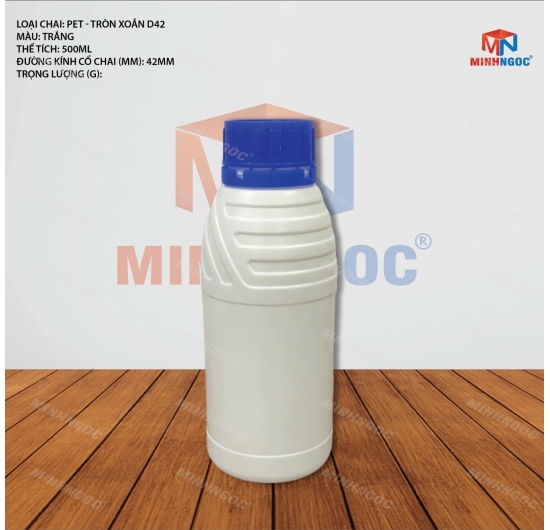 CHAI NHỰA HDPE TRÒN XOẮN 500ML