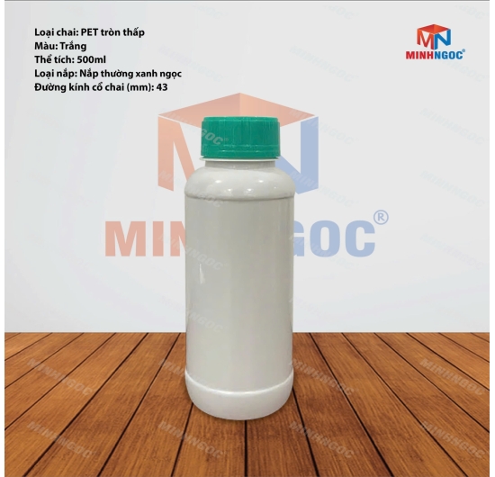 CHAI NHỰA PET TRÒN THẤP 500ML