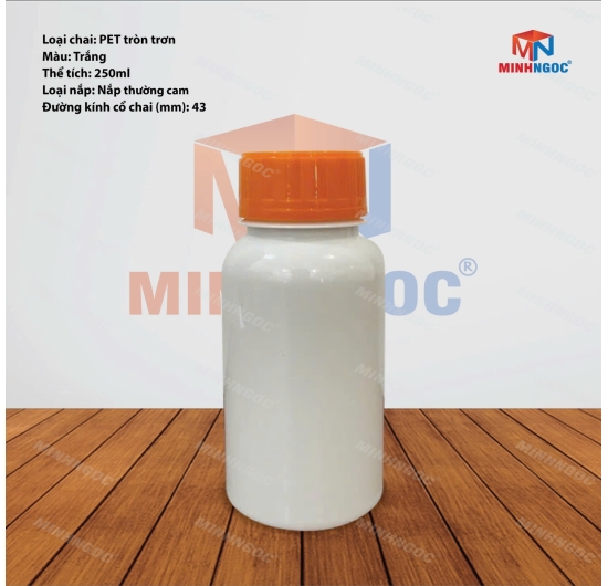 CHAI NHỰA PET TRÒN TRƠN 250ML
