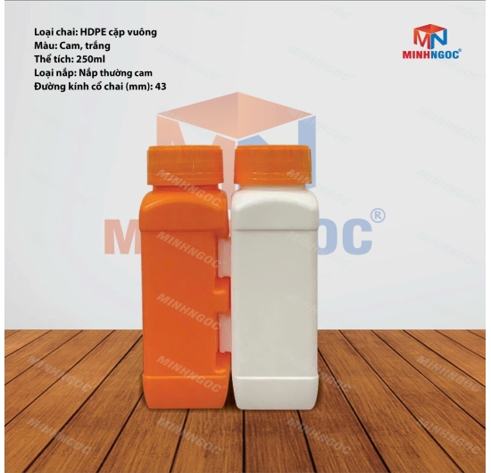 CHAI NHỰA HDPE CẶP 250ML