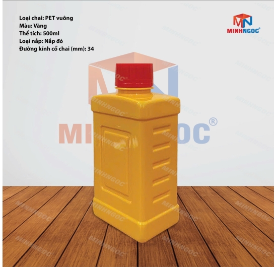 CHAI NHỰA PET VUÔNG VUÔNG 500ML